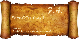 Forrás Antal névjegykártya
